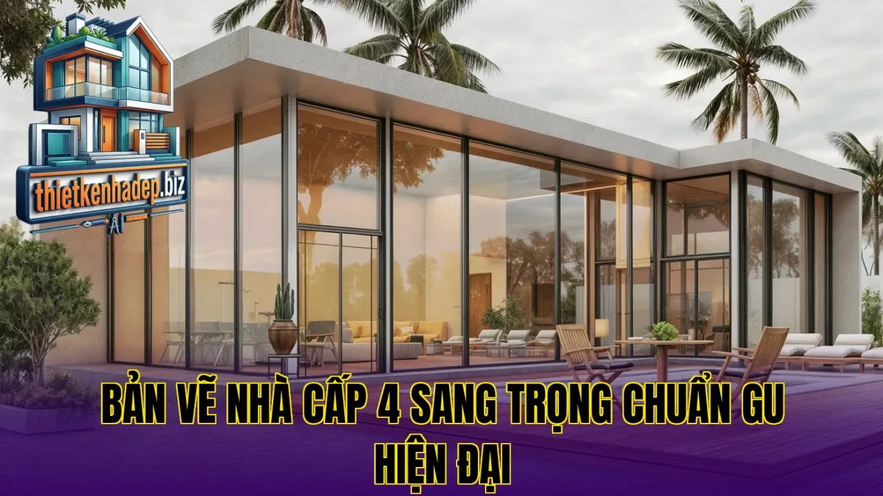Bản vẽ nhà cấp 4 sang trọng chuẩn gu hiện đại
