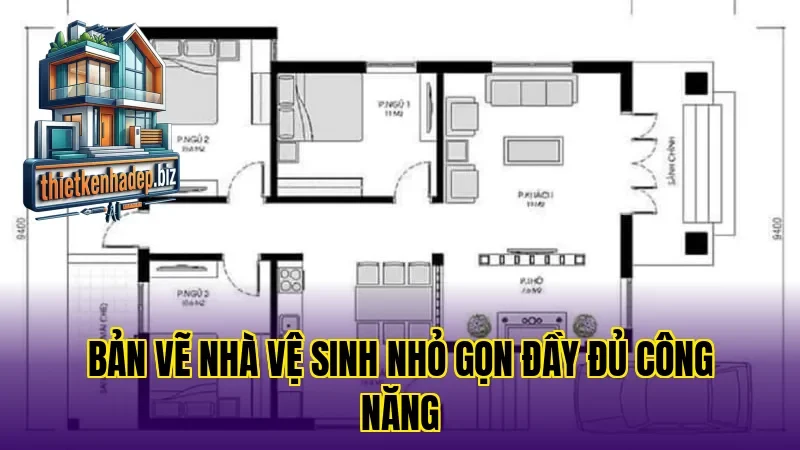 Bản vẽ nhà vệ sinh nhỏ gọn đầy đủ công năng