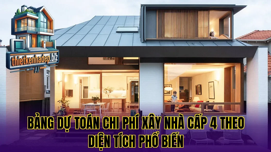 Bảng dự toán chi phí xây nhà cấp 4 theo diện tích phổ biến