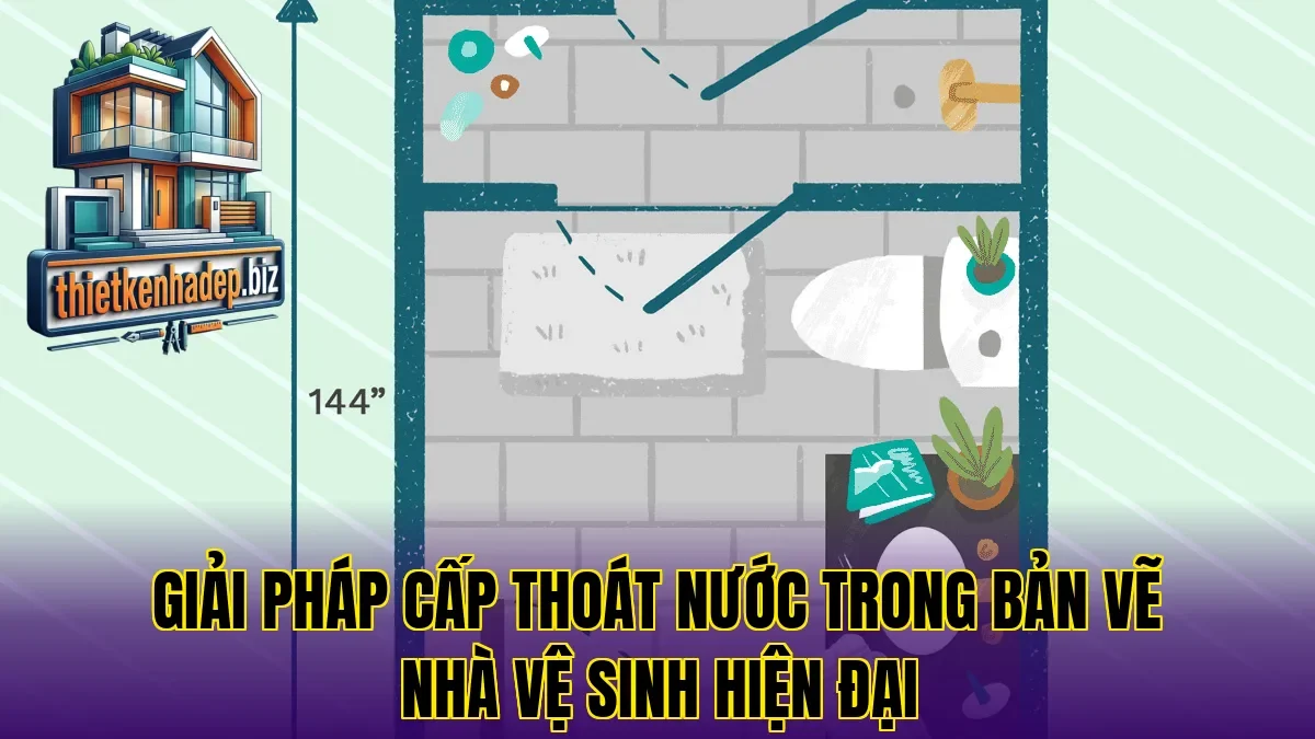 Giải pháp cấp thoát nước trong bản vẽ nhà vệ sinh hiện đại