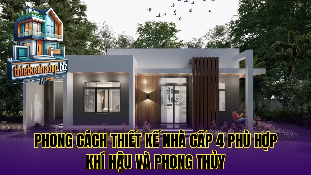 Phong cách thiết kế nhà cấp 4 phù hợp khí hậu và phong thủy