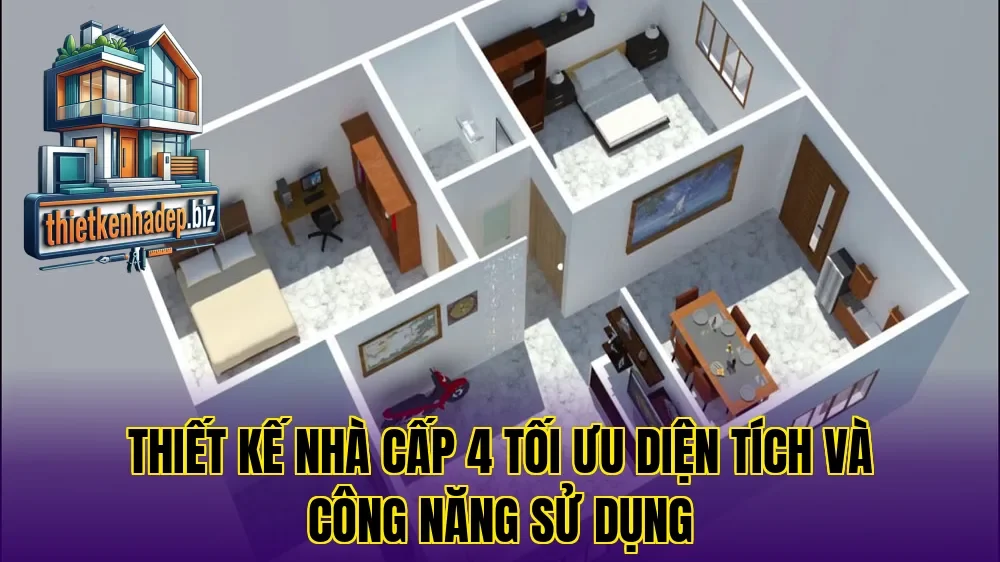 Thiết kế nhà cấp 4 tối ưu diện tích và công năng sử dụng