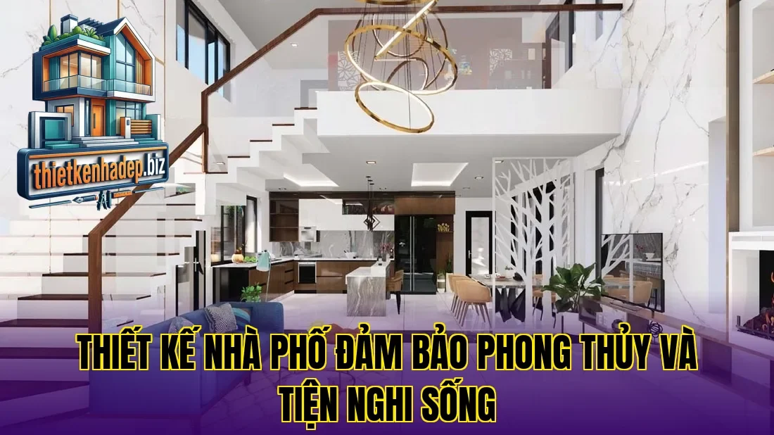 Thiết kế nhà phố đảm bảo phong thủy và tiện nghi sống