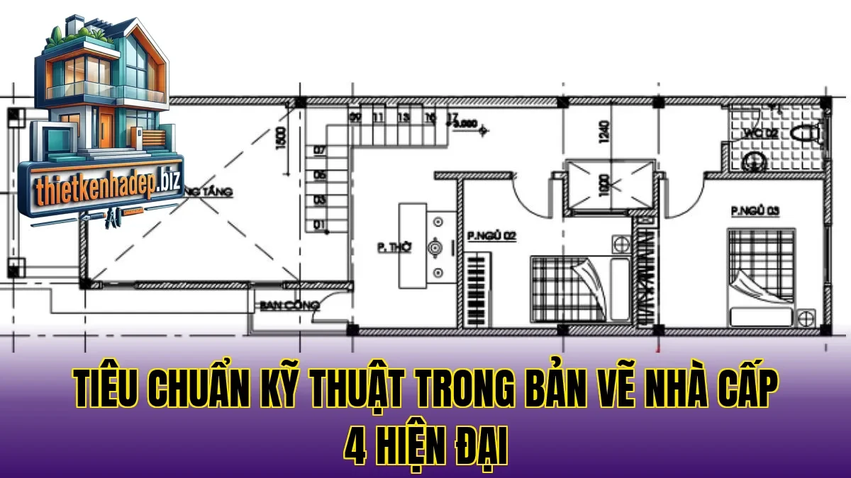 Tiêu chuẩn kỹ thuật trong bản vẽ nhà cấp 4 hiện đại