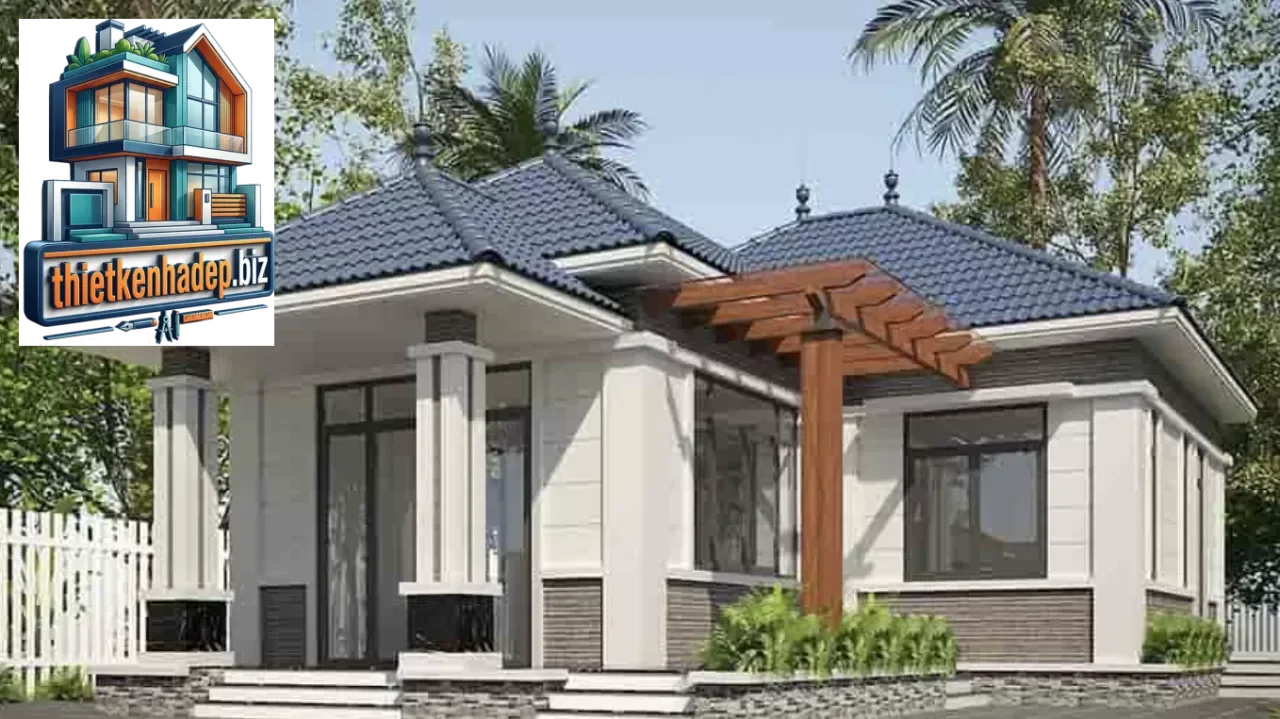 Mẫu nhà 8x13m đẹp với thiết kế mái Nhật hiện đại